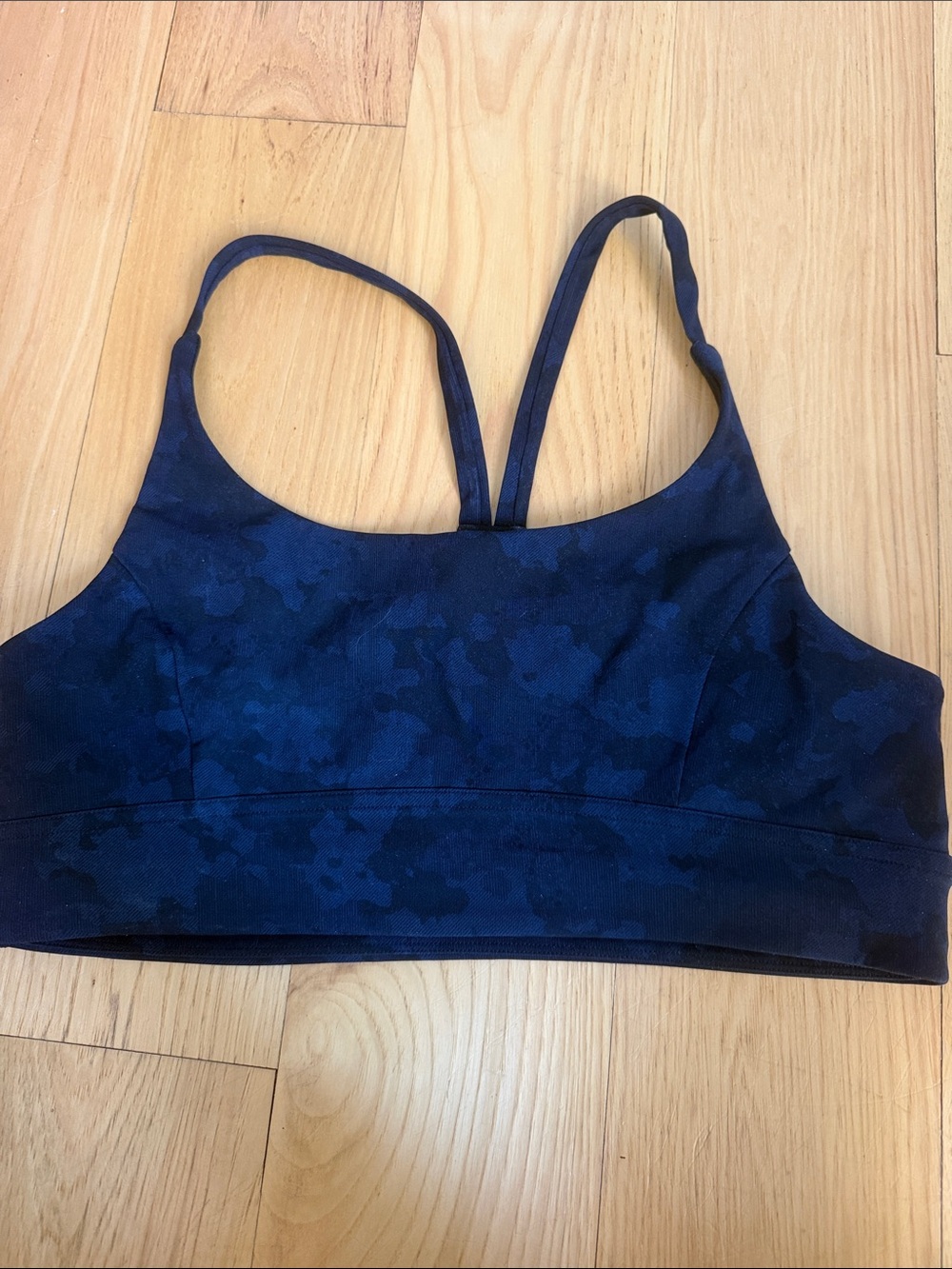 lululemon athletica Train Times Navy Blue Sports Bra with Subtle Camo